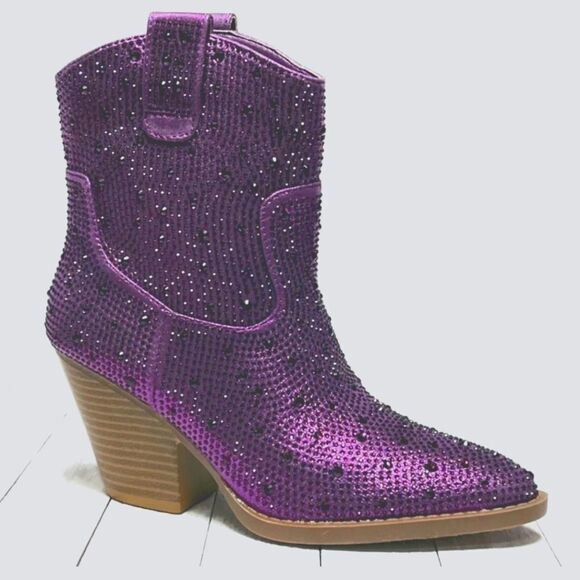 BRAND NEW FOREVER RIVER RHINESTONE WESTERN BOOTIES - Picture 1 of 12